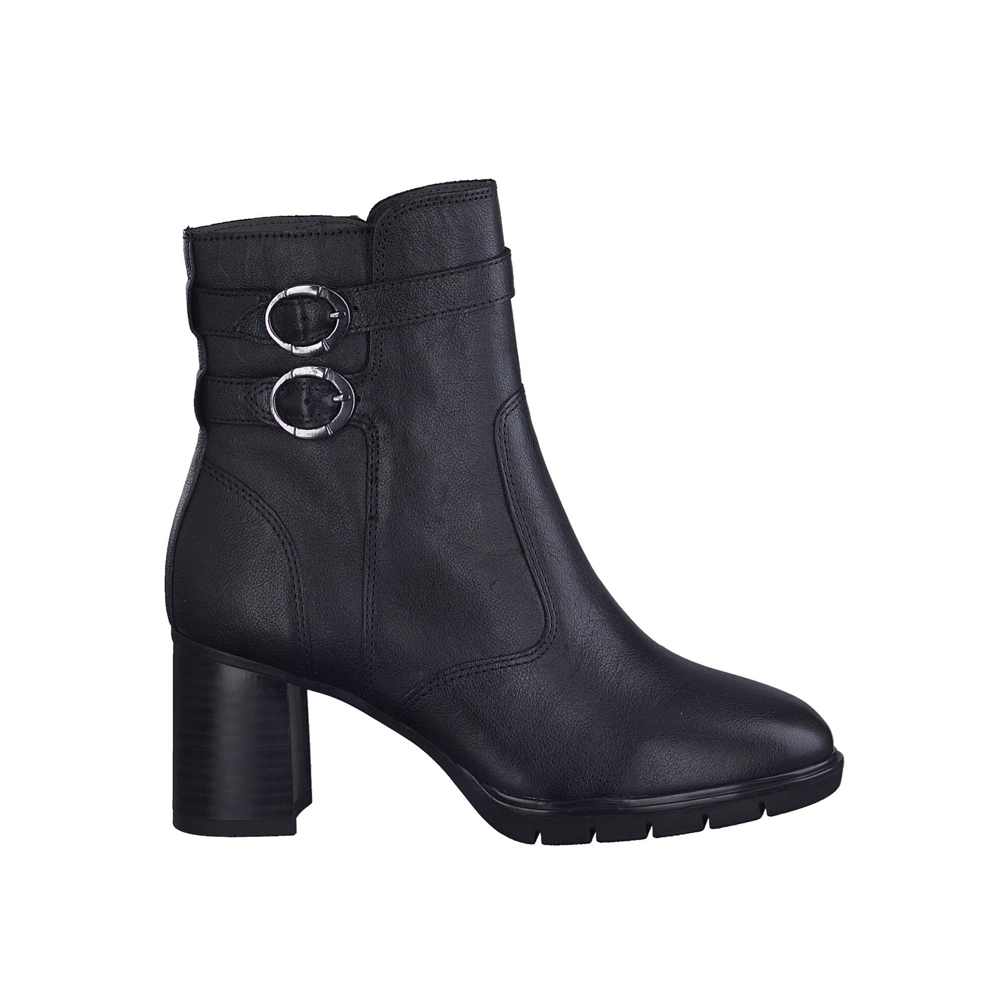 Boots à boucles dessus cuir