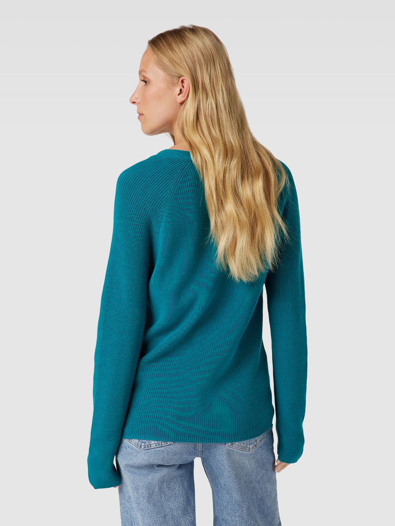 Strickpullover mit V-Ausschnitt in petrol