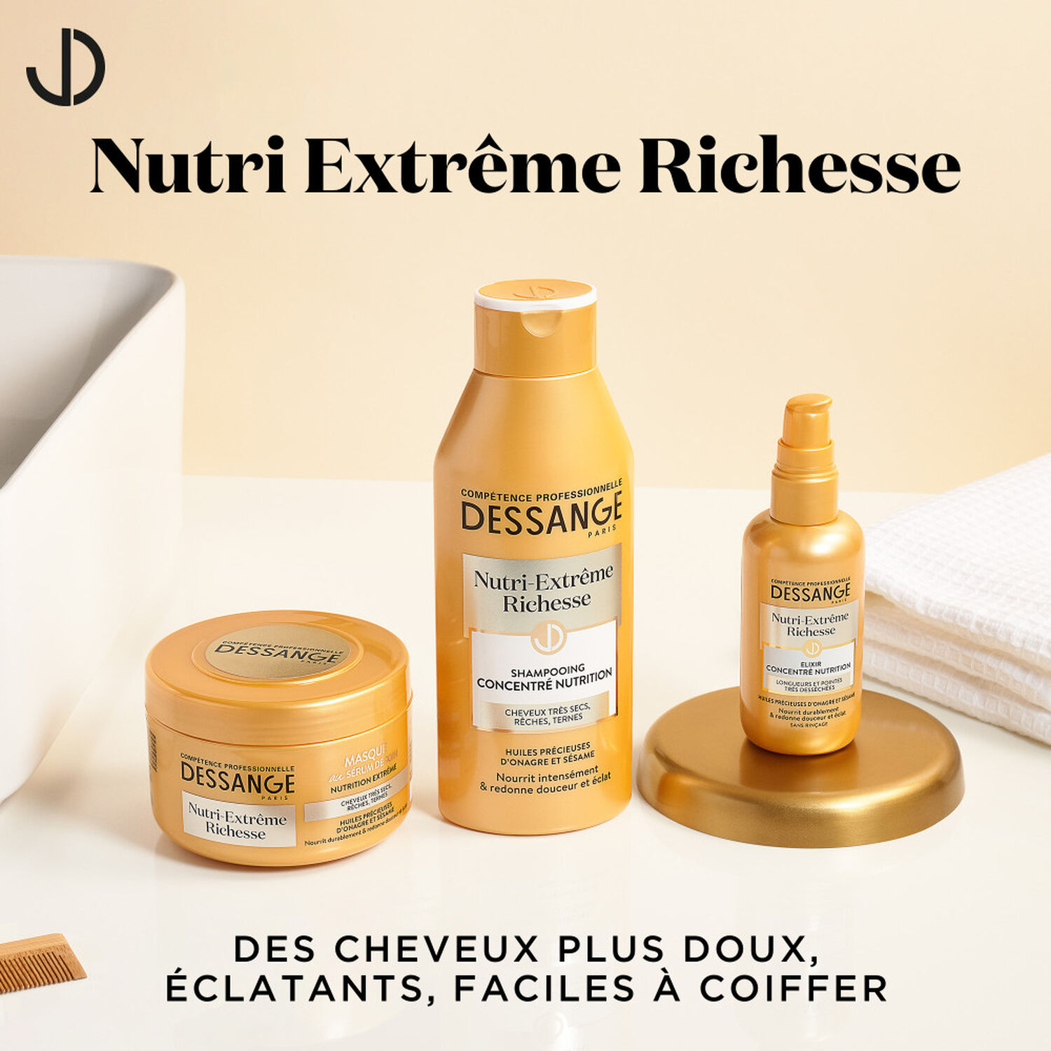 Dessange Nutri-Extrême Richesse Shampooing Concentré Nutrition Huile d'Onagre & Sésame