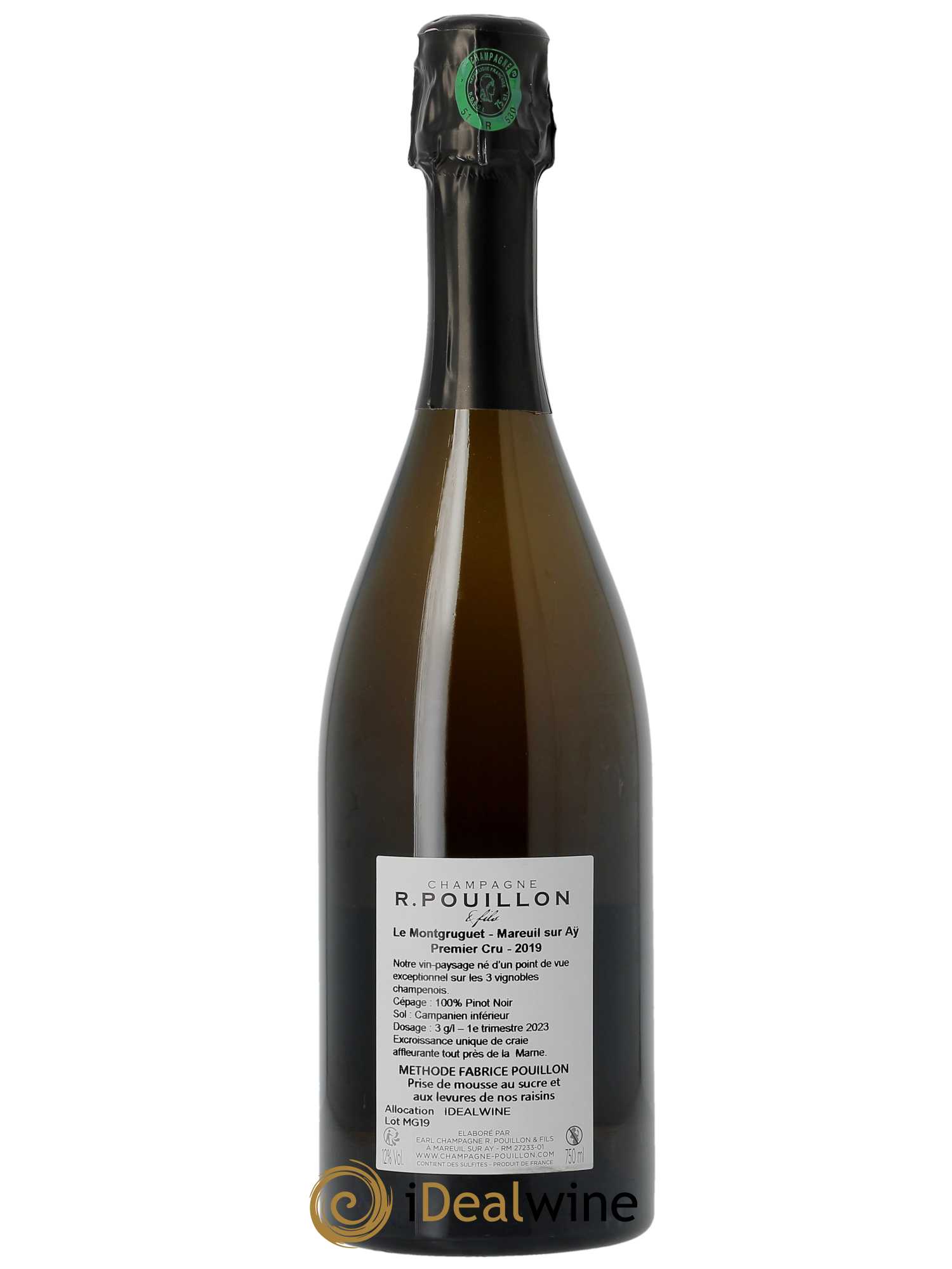 Premier Cru Le Montgruguet Extra-Brut R. Pouillon & fils  2019 - Lot de 1 Bouteille