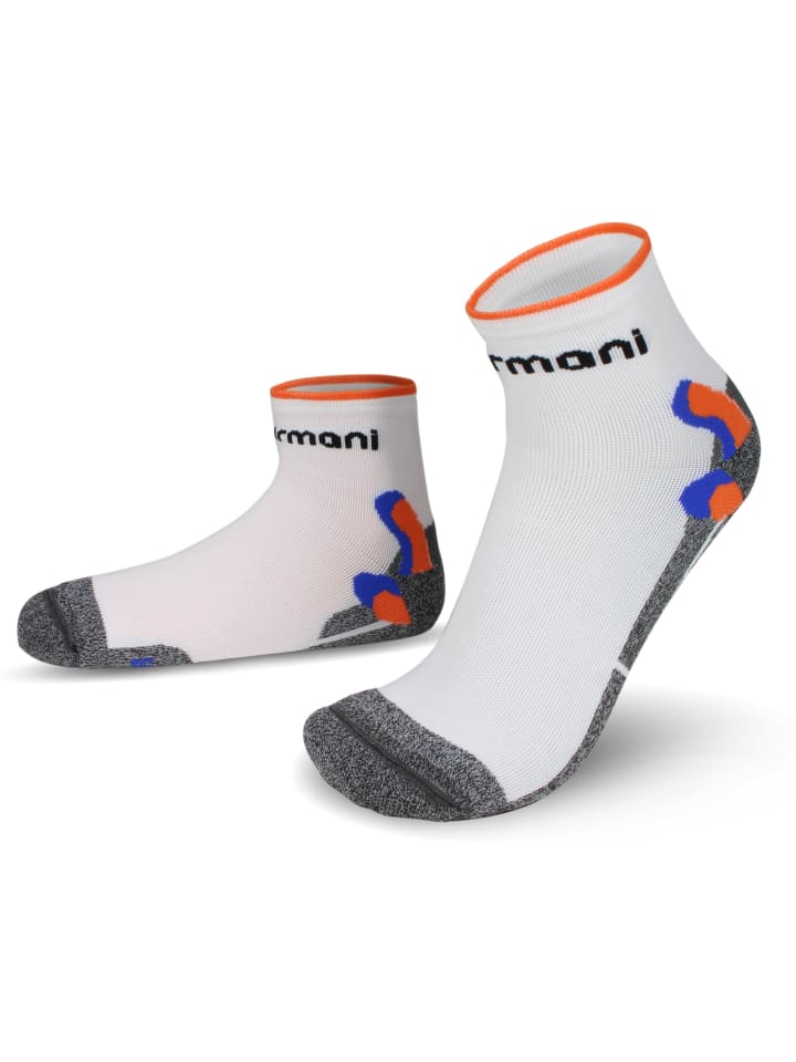 normani 2 Paar Kurzschaft-Sportsocken in Weiß/Orange günstig kaufen