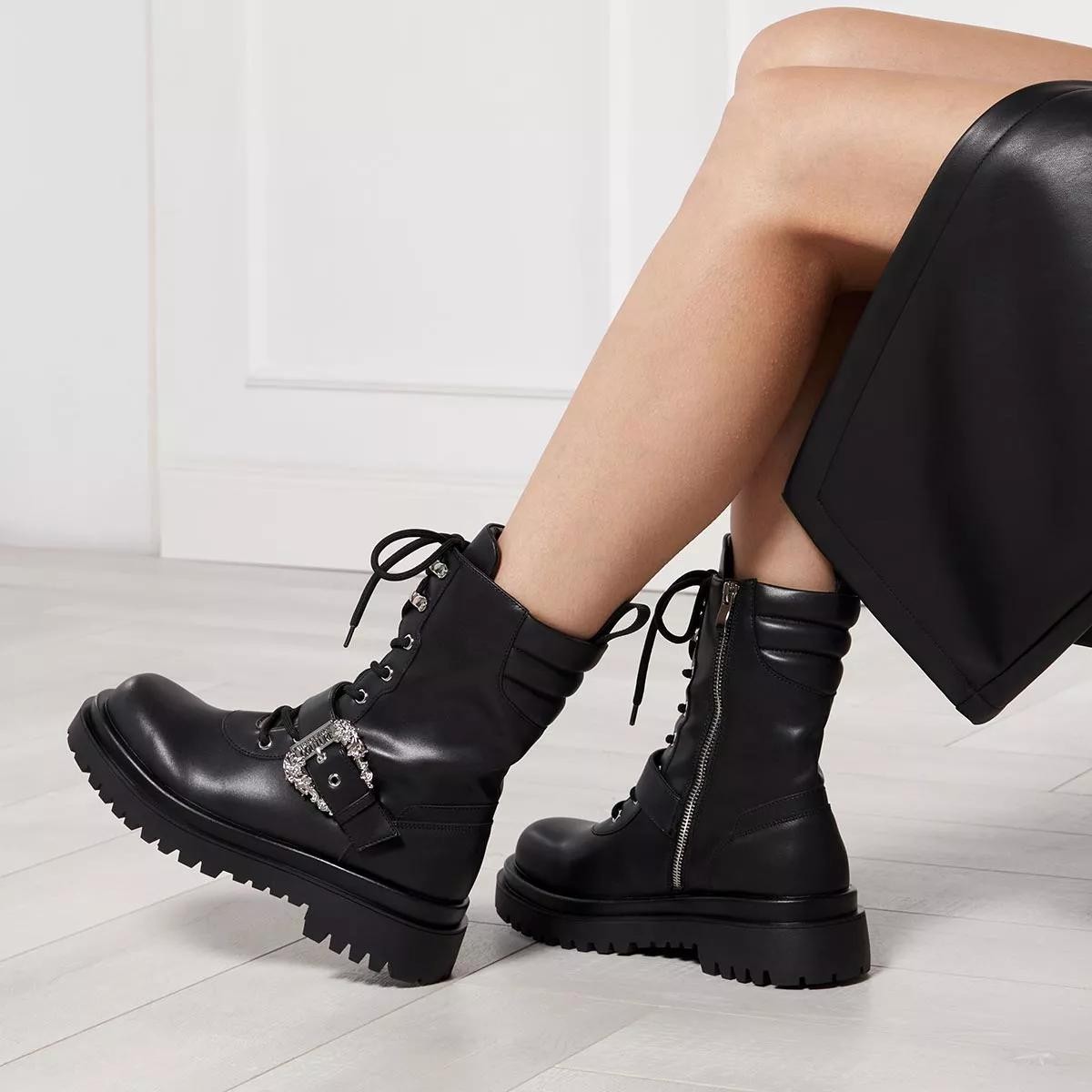 VERSACE Stiefeletten schwarz Schnürstiefel