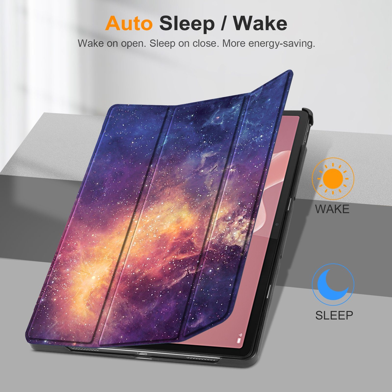 Fintie Tablet-Hülle für Lenovo Tab P12 12,7 Zoll TB370FU 2023, Case mit Auto Schlaf/Wach, Ultradünne Flip Cover mit Ständer Funktion und eingebautem Stifthalter