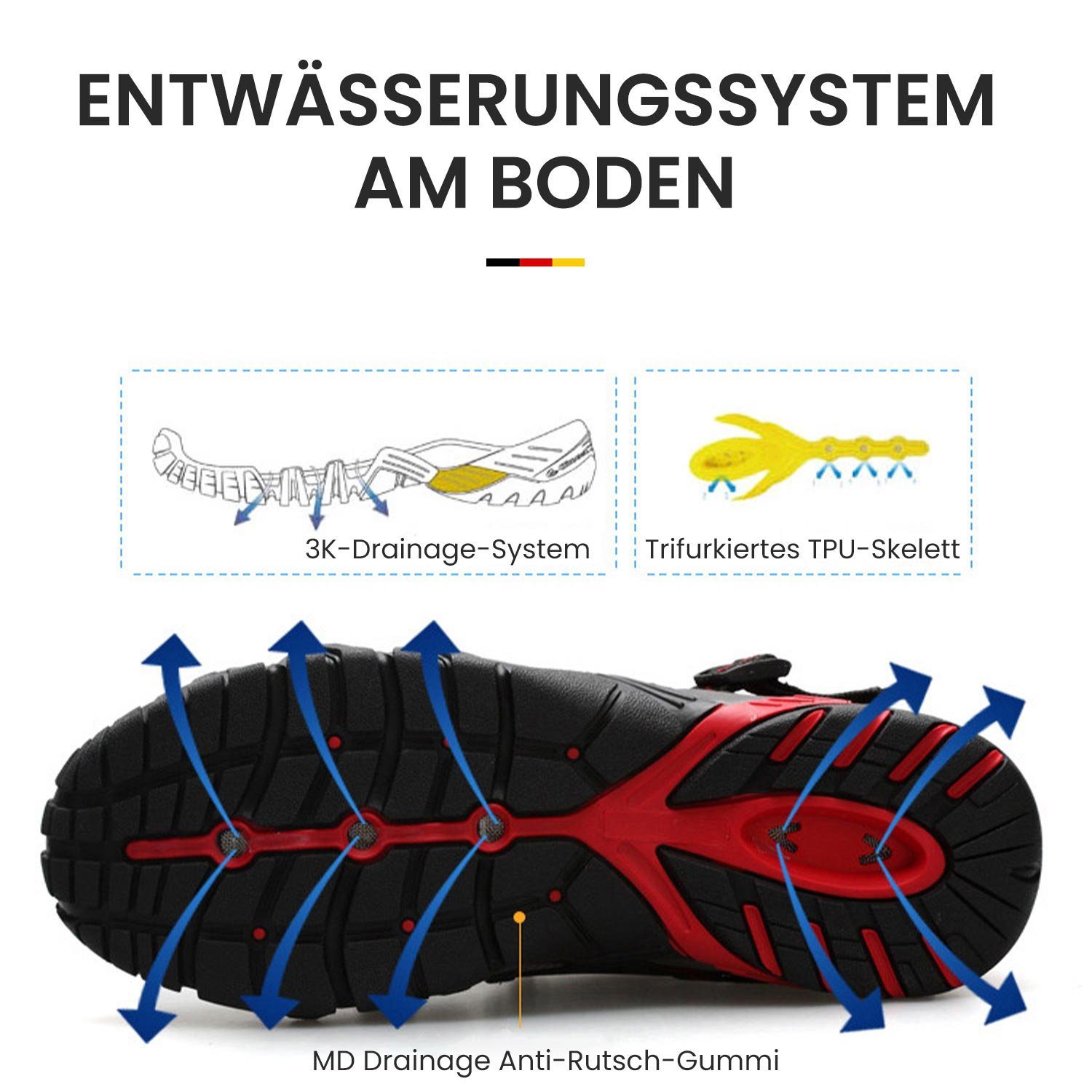 MAGICSHE Wanderschuhe für Paare Mesh Wasserschuh Rutschfest, Schnell trockend