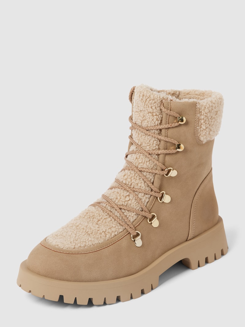 Snow Boots mit Teddyfell in hellbraun