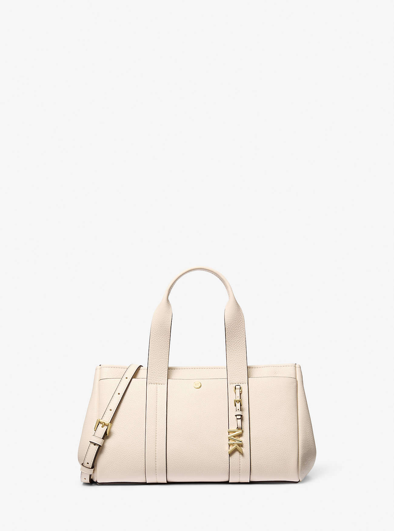 Borsa a mano piccola Romee in pelle martellata - color crema chiaro