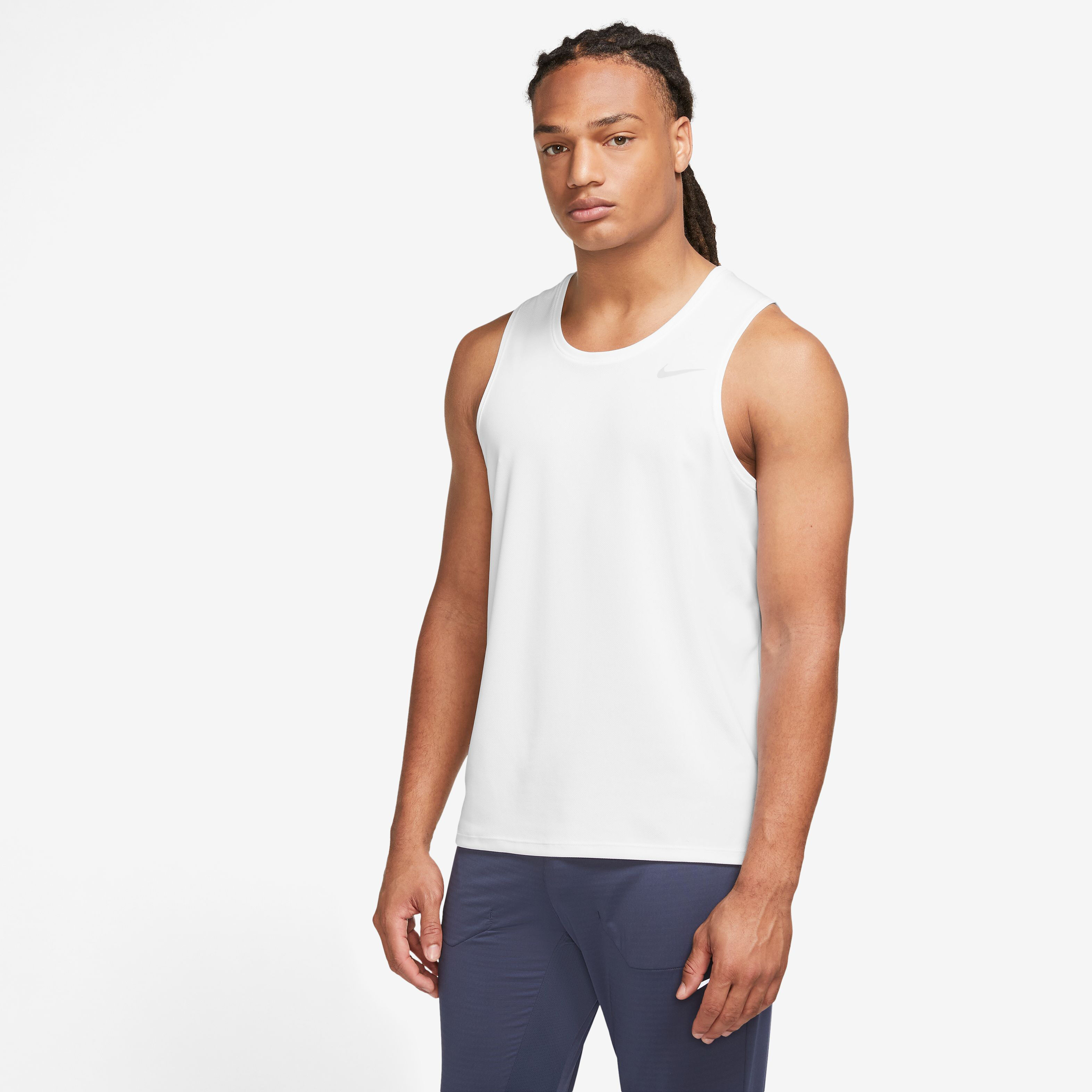 Dri-Fit Miler Tank-Top Herren - Weiß, Grau