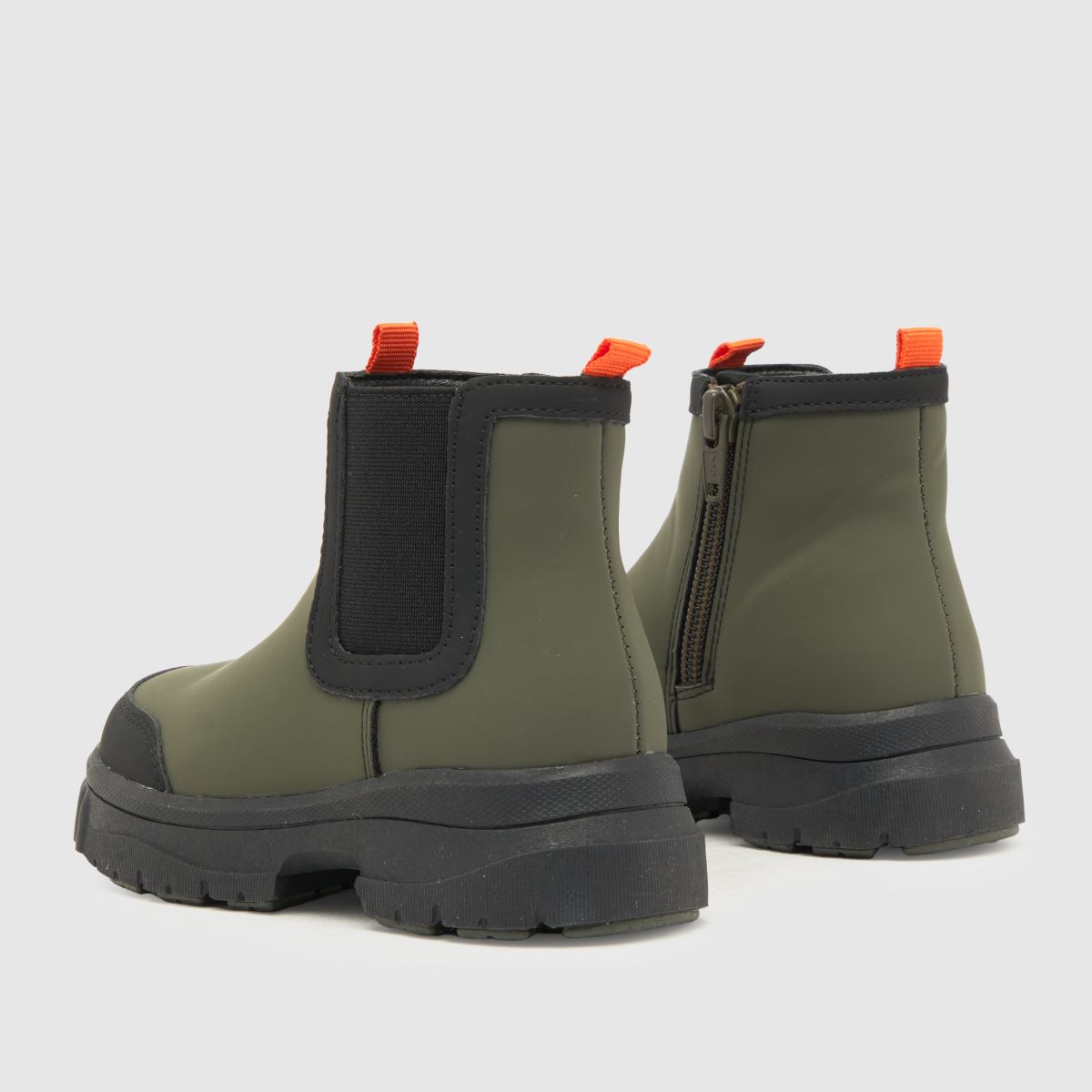Schuh khaki molniga chelsea-stövlar för pojkar, småbarn