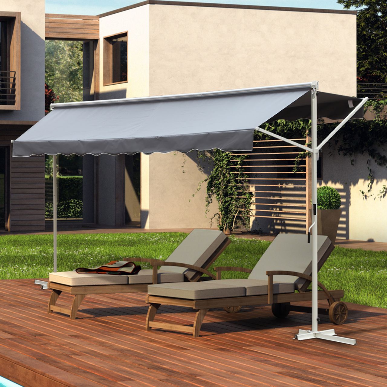 Outsunny Standmarkise,Grau 2,95x2,94m