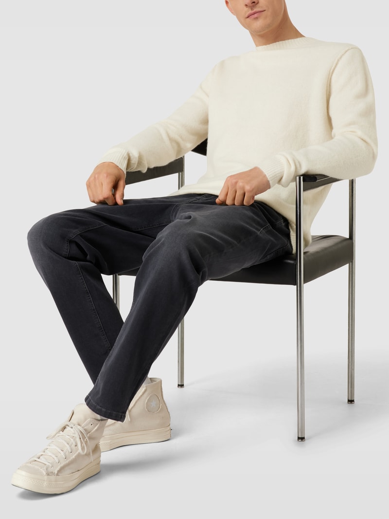 Strickpullover mit gerippten Abschlüssen in offwhite