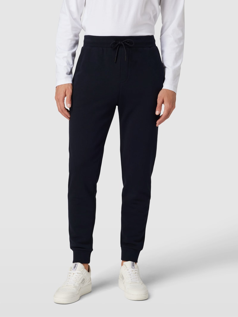 Jogpants mit Label-Patch in dunkelblau