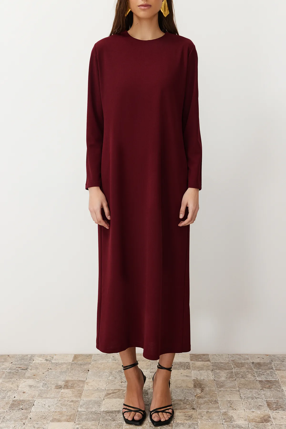 Trendyol Modest  Pflaume Ungefüttert Glatt Gestrickt TCTSS23EB00003