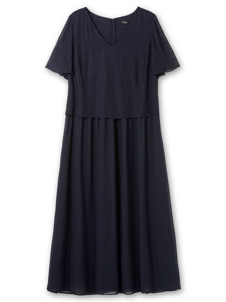 sheego Chiffonkleid in tiefblau günstig kaufen