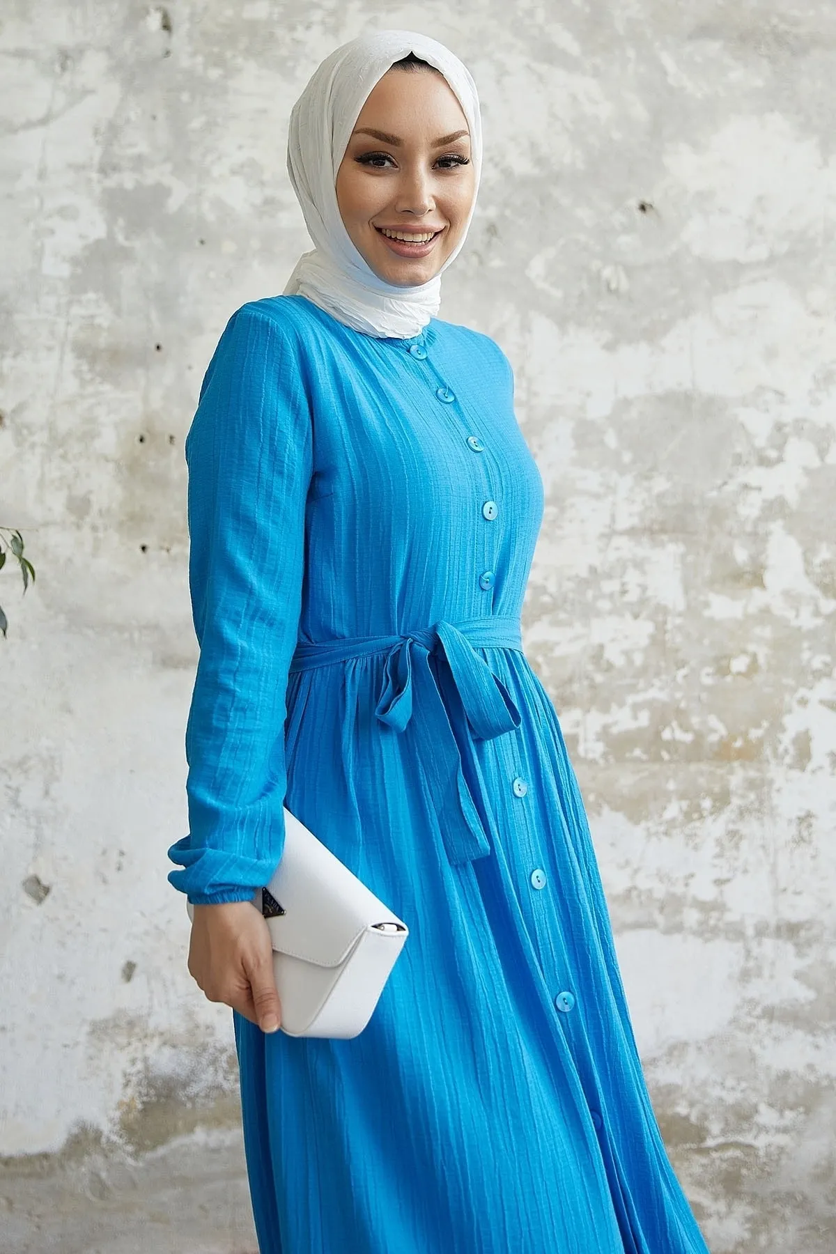 InStyle  Lemina-Kleid mit Gürtel – Blau