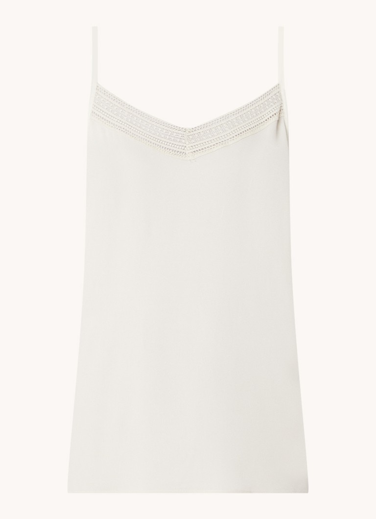 Top Beaumont Sarah in crêpe con spalline sottili e dettagli in pizzo.
