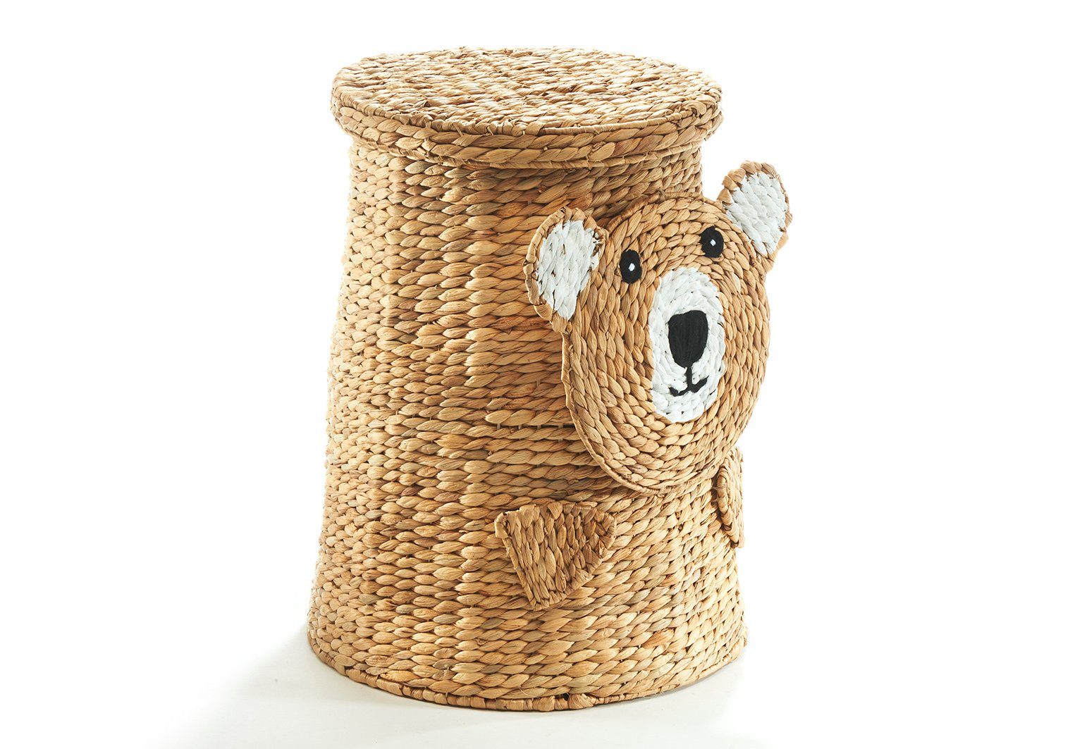 Kobolo Wäschekorb Aufbewahrung Korb BEAR - Wasserhyazinthe - natur