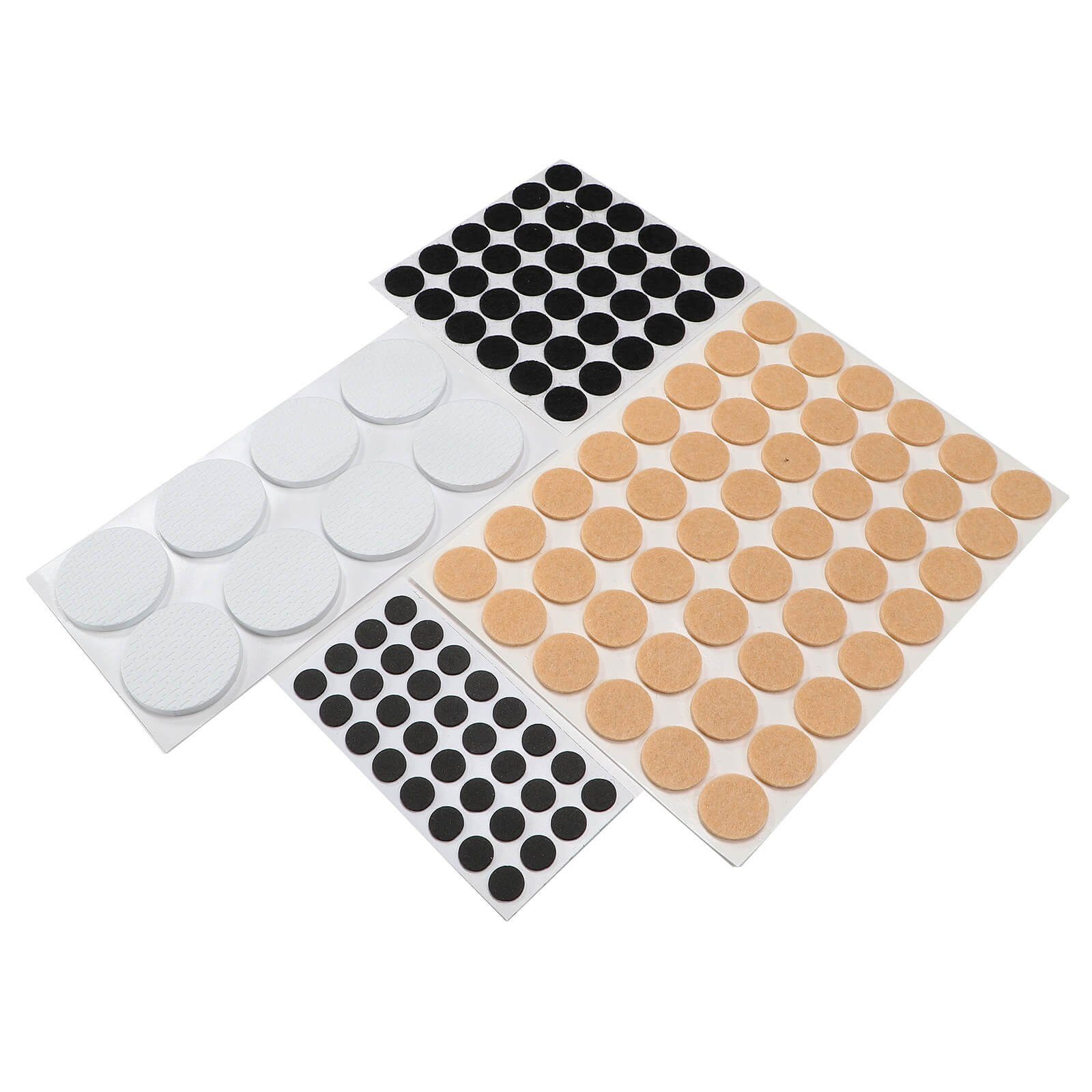 Best Choice Möbelfuß Möbelgleiter Filzgleiter Set 124 teilig selbstklebend weiß schwarz b, (124-St), Durchmesser 10-39mm, Höhe 1-5mm