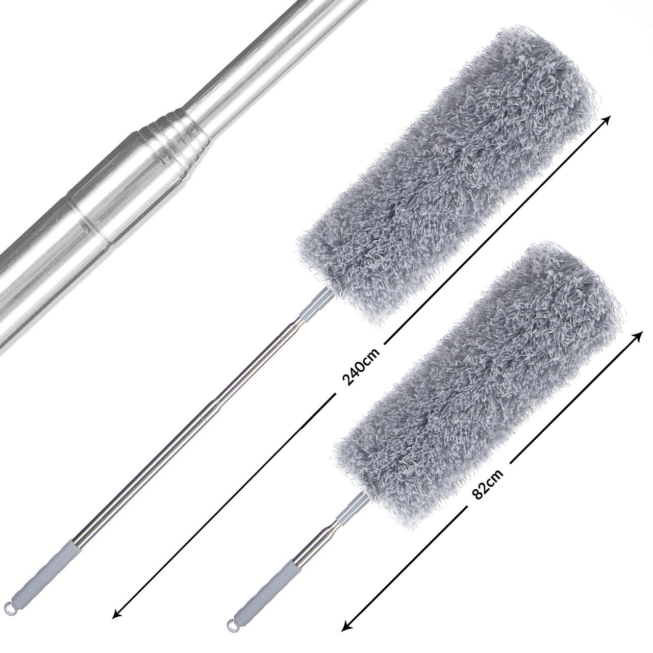 Casaria monzana® Staubwedel Grau Mikrofaser 82-245cm