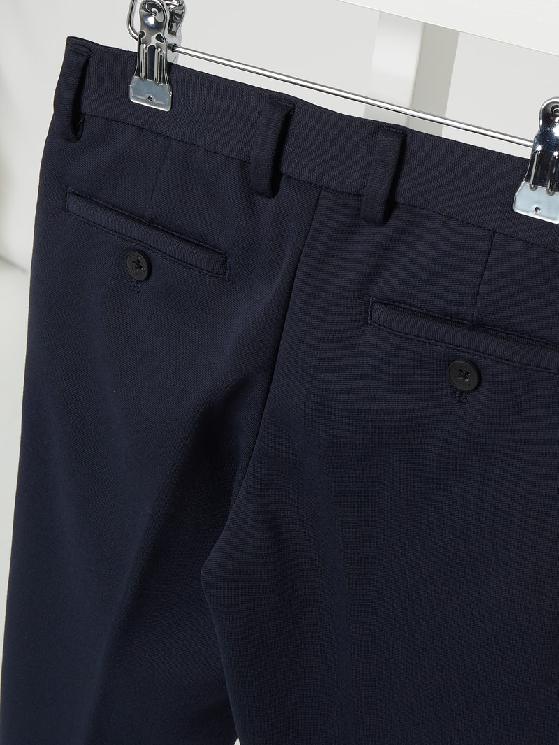 Slim Fit Chino aus Jersey Modell 'Marco' in marineblau