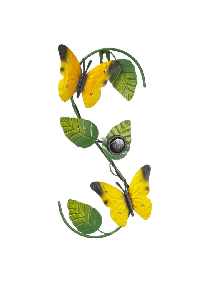 MARELIDA LED Solar Wanddeko mit Schmetterlingen für Hauswand H: 30cm in grün, gelb günstig kaufen onesize