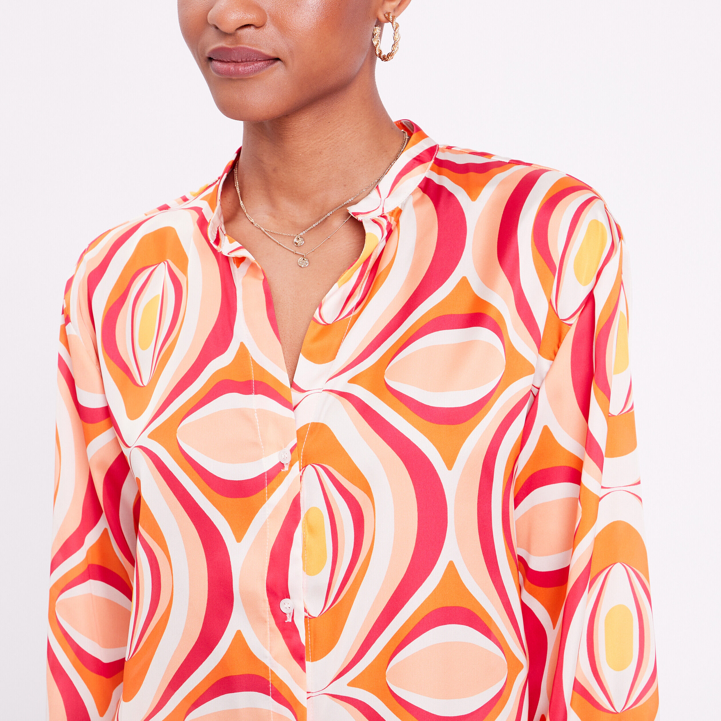 Chemise manches longues blanc femme | Cache Cache