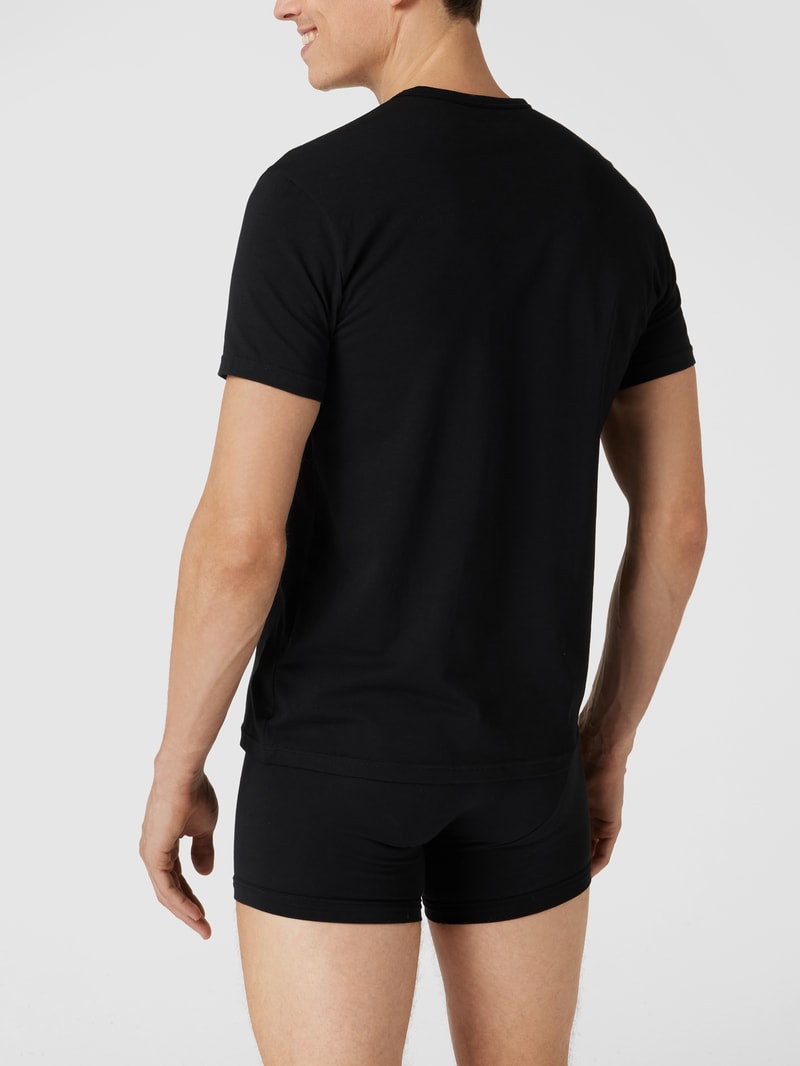 T-Shirt mit Label-Print im 2er-Pack in schwarz