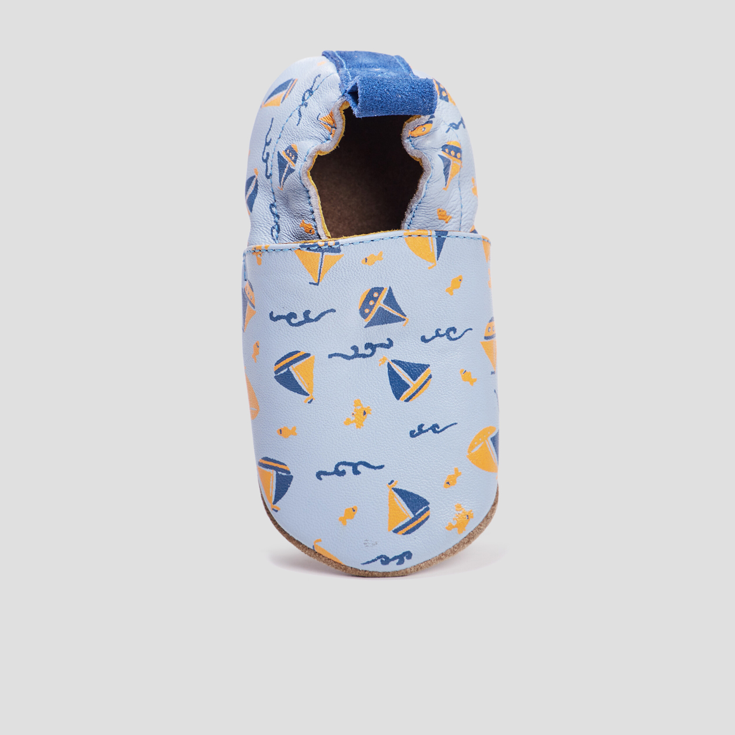 Bottons en cuir bleu ciel bébé garçon | La Halle