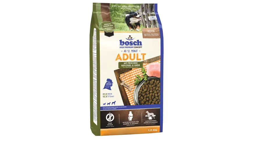bosch Dog Hundetrockenfutter Adult Geflügel & Hirse 1 kg 1 kg