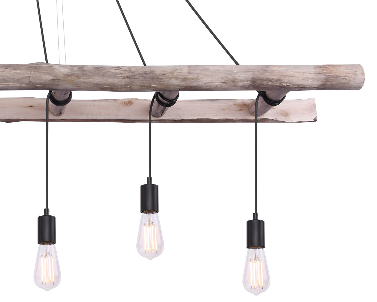 Globo Lighting - IRMGARD - Hängeleuchte Holz naturfarben, 6x E27
