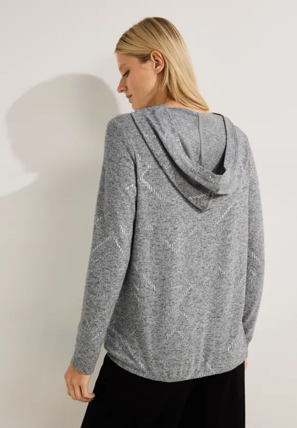 CECIL Hoodie Shirt mit Folienprint