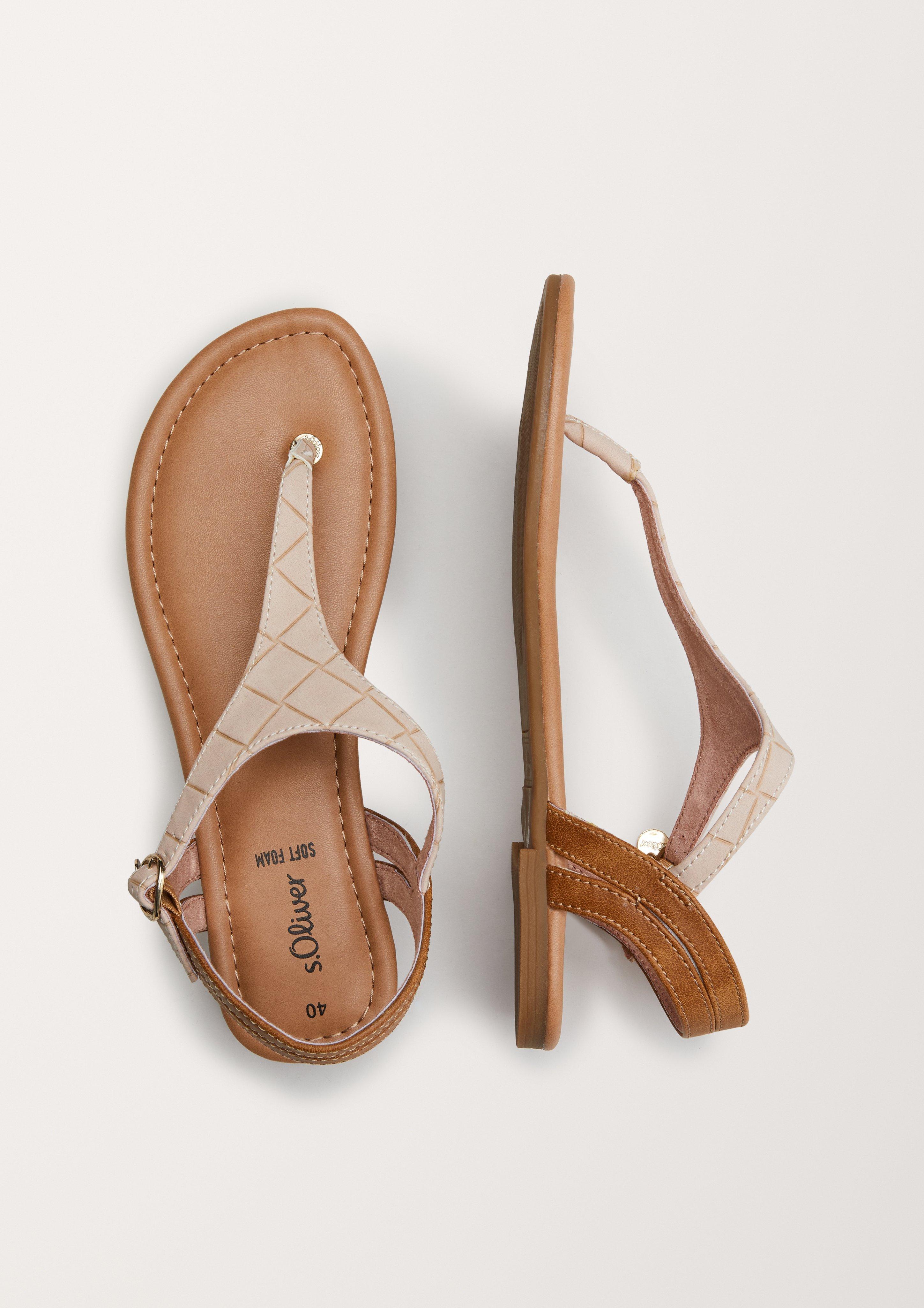 Sandalen in Leder-Optik  6005371-544