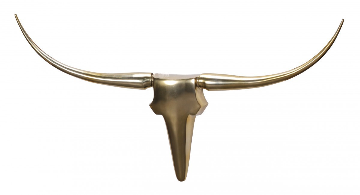 Wohnling Wanddekoration Geweih Bull L 125 cm Aluminium golden
