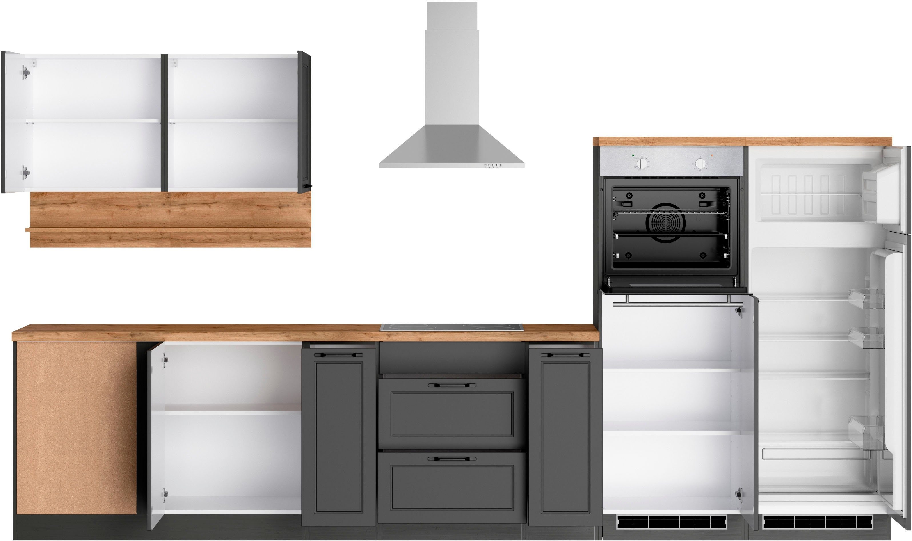 HELD MÖBEL Küche Lana, Stellbreite 240/360 cm, wahlweise mit E-Geräten