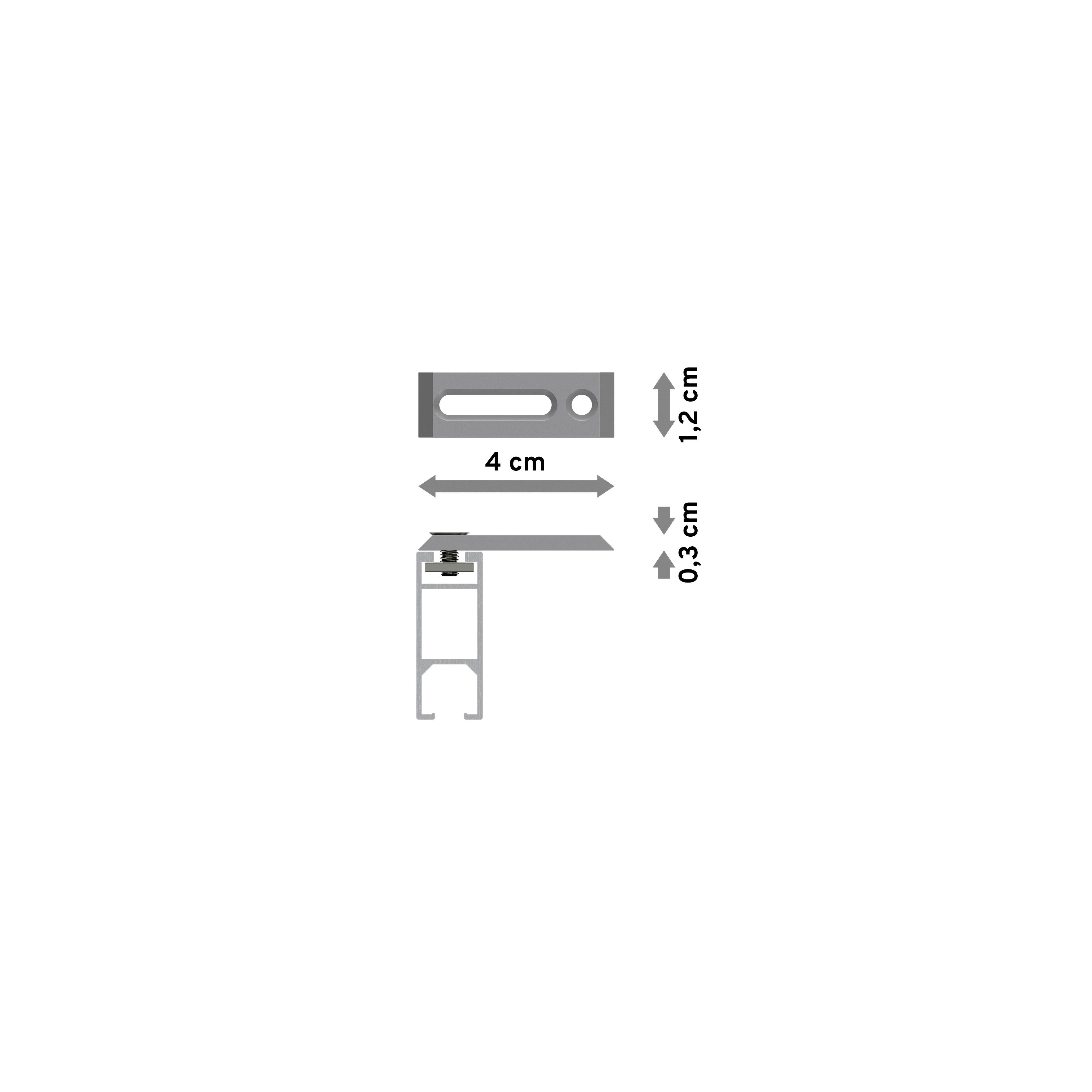 Gardinenstange Smartline Paxo, INTERDECO, 1-läufig, 14x35 mm, eckig, Deckenmontage, Weiß