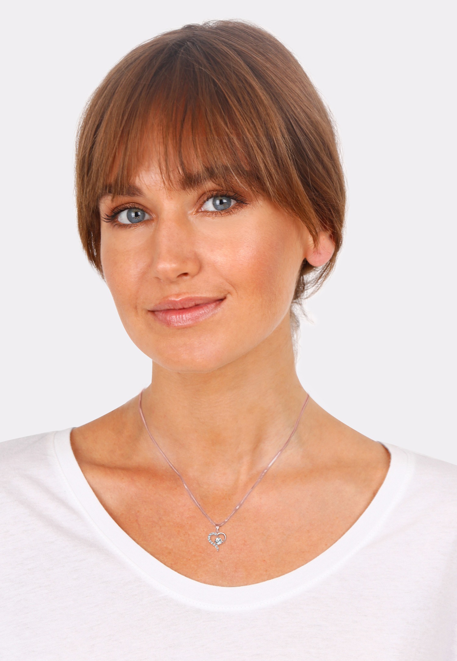 Elli Women's Heart Love with Crystals in 925 Sterling Silver