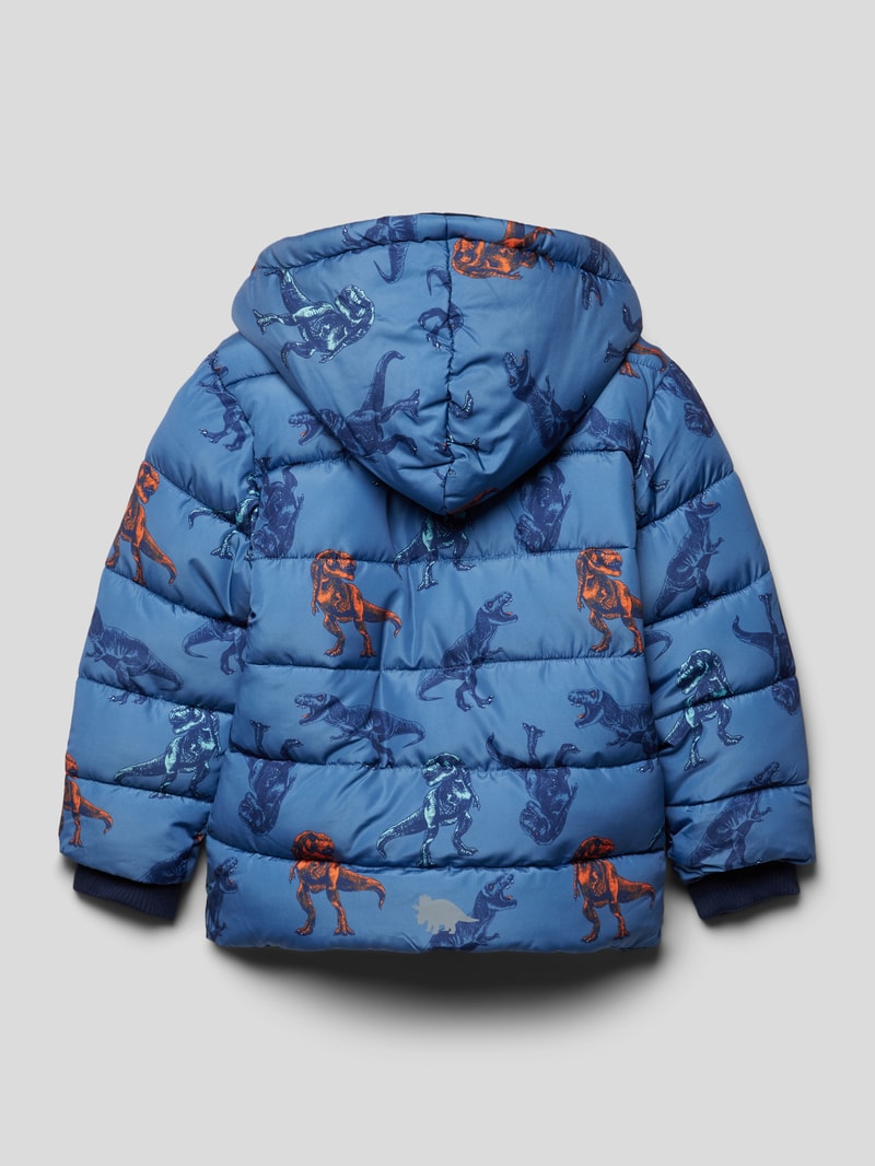 Steppjacke mit Allover-Muster in blau