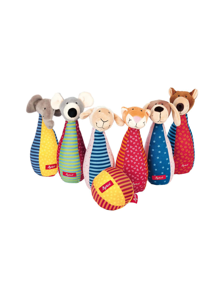 Sigikid Kegelspiel mit 6 Stofftierfiguren und Softball PlayQ in mehrfarbig günstig kaufen onesize