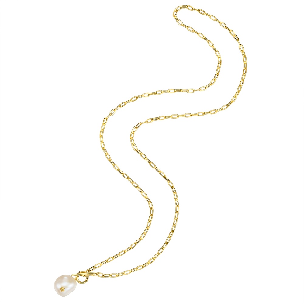 Glanzstücke München Collier en argent Argent sterling Perle de culture d'eau douce en Or jaune collier