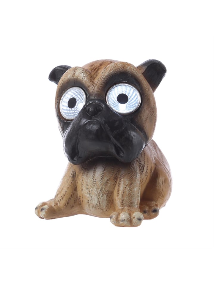 MARELIDA LED Solar Gartenfigur Hund Kira in braun - H: 11cm günstig kaufen onesize