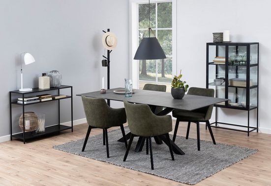 ACTONA GROUP Esstisch Hanna, mit einer schwarzen Keramik-Optik Tischplatte, Breite 200 cm