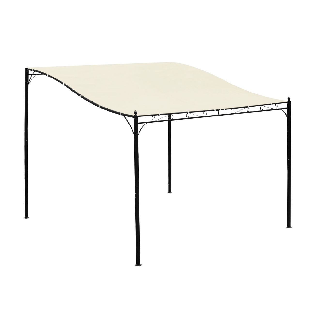 Outsunny Pergola Gartenpavillon Pavillon Überdachung Zelt Metall Creme