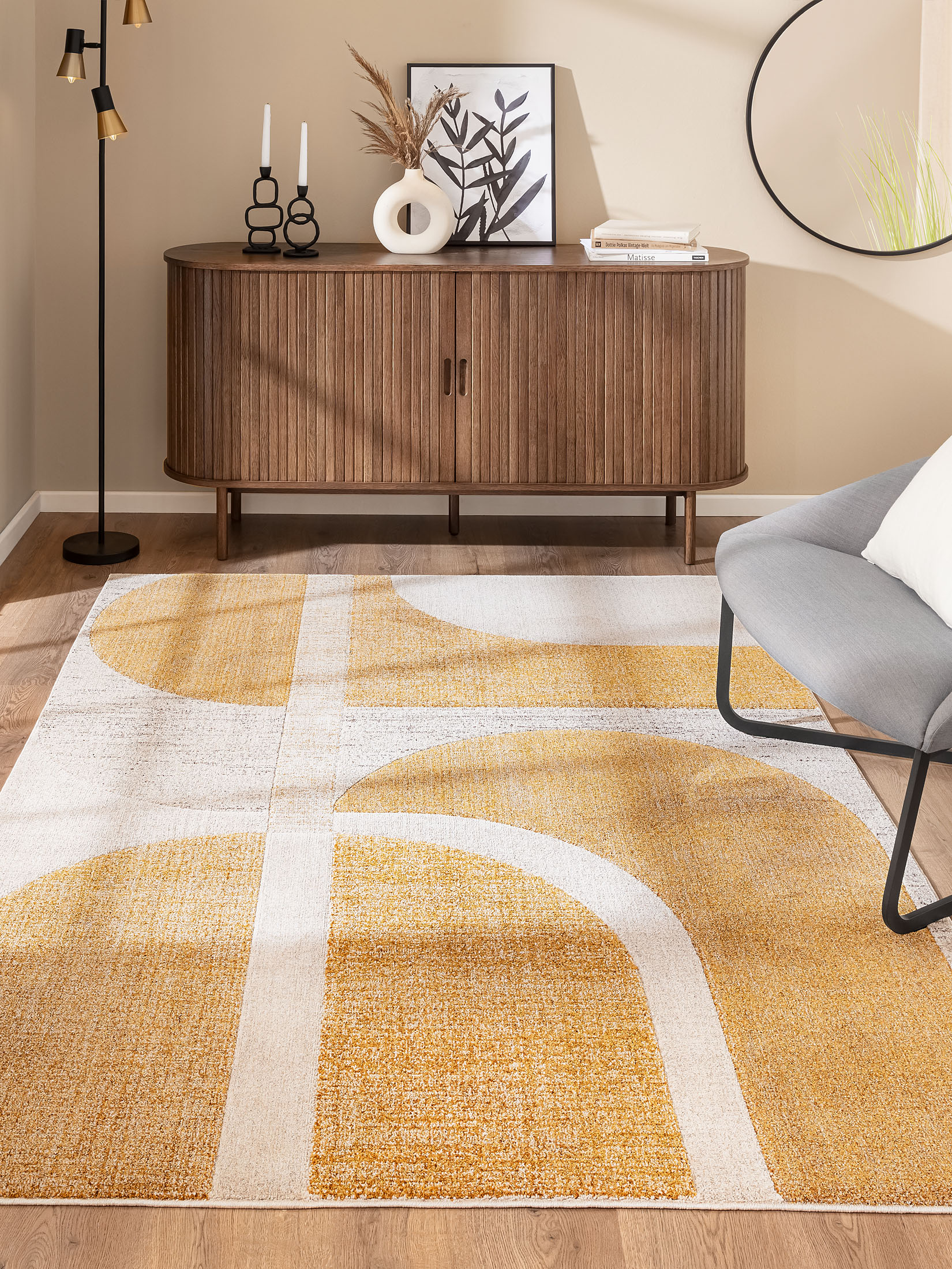 Rockledge Moderner Teppich, Gold-Grau