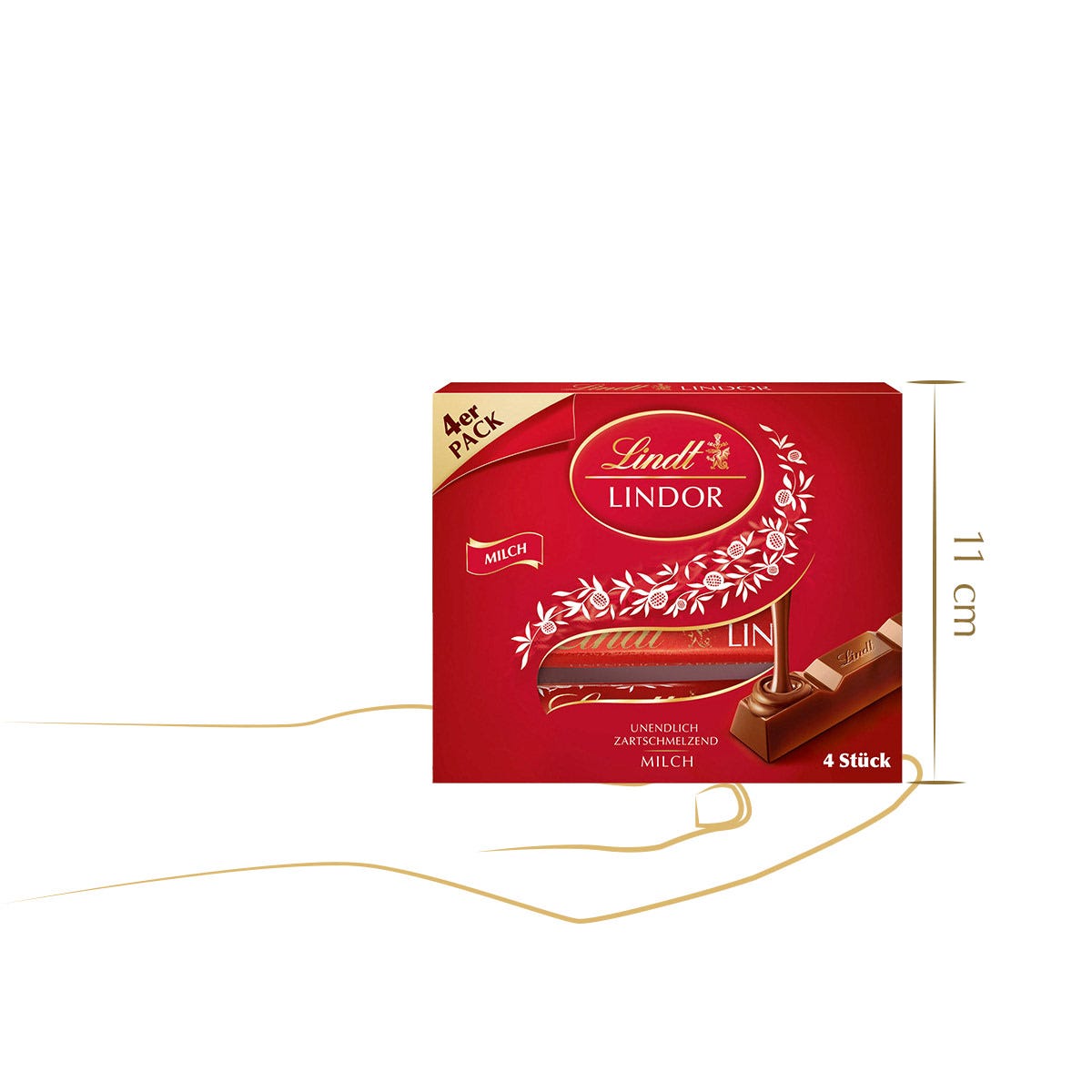 LINDOR Stick Multipack Milch, 4 x 25g