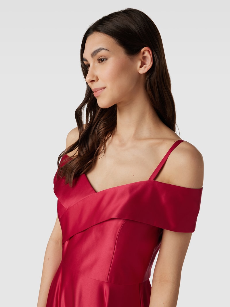 Abendkleid im Off-Shoulder-Look in fuchsia meliert
