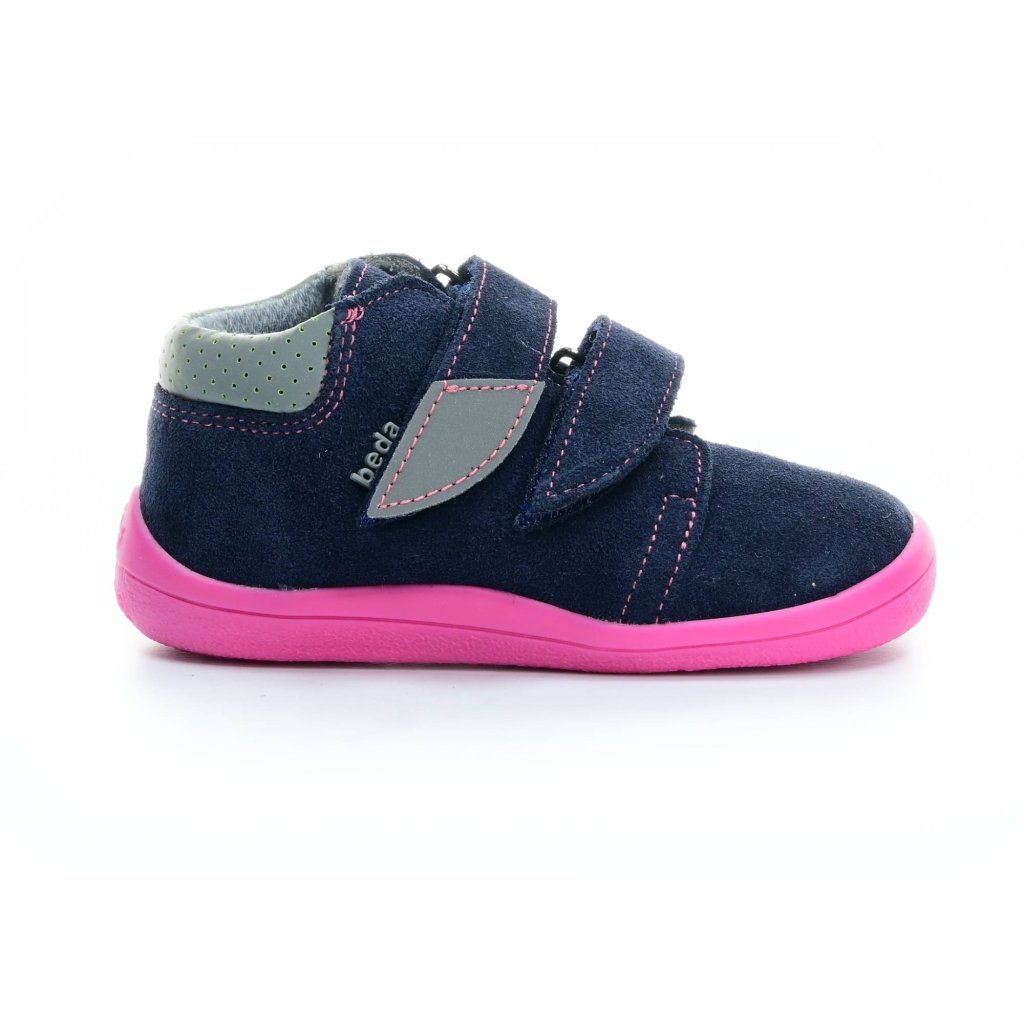 Beda Elisha mit Membran und Hinterkappe (BF 0001/W/M/OP) dunkelblaue Barfuß-Stiefeletten