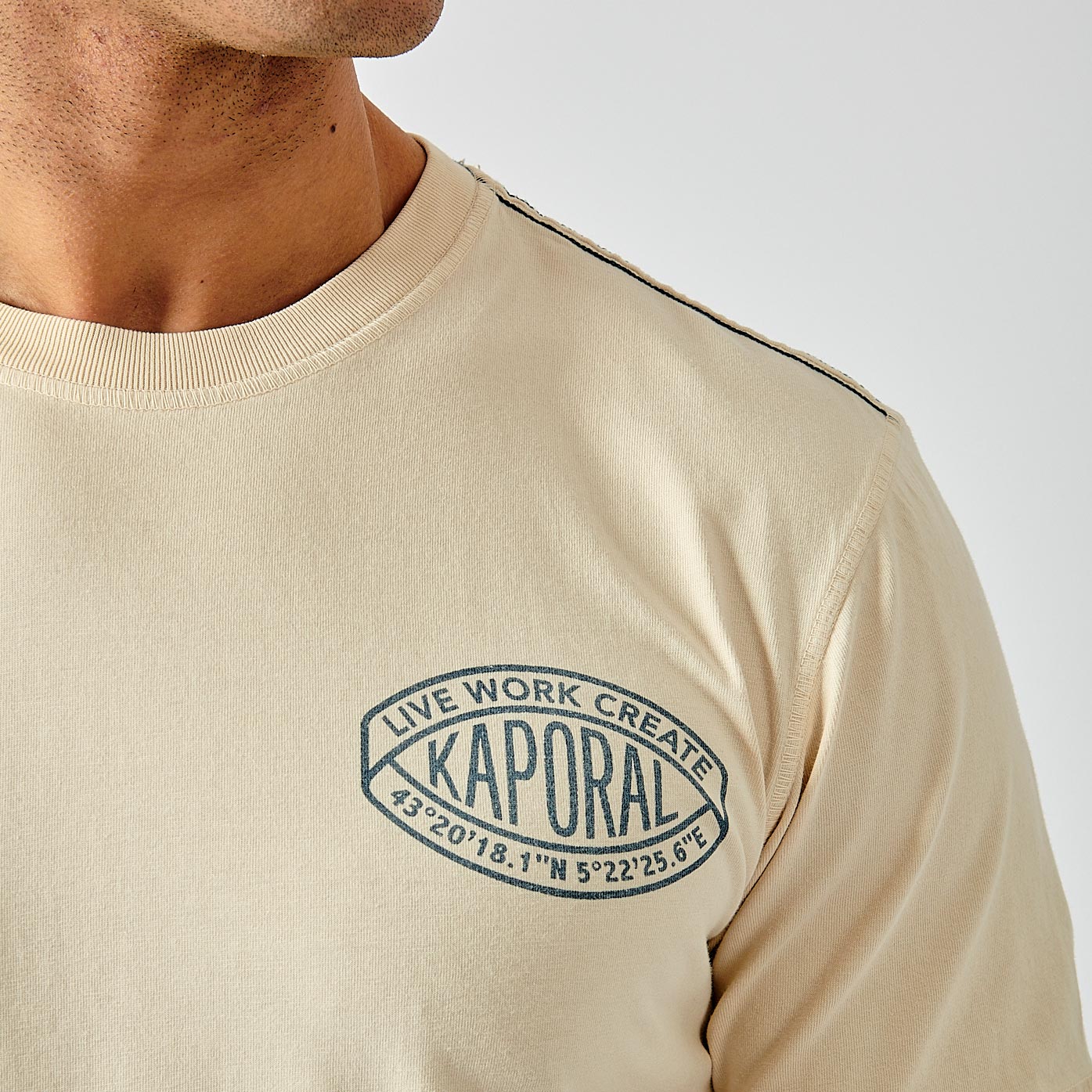 BUCK   T-shirt beige homme 100% coton