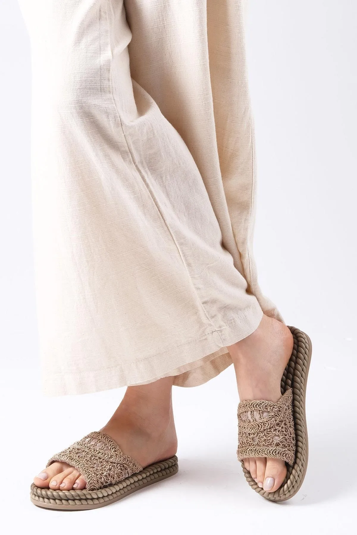 Mio Gusto  Pantolette - Braun - Flacher Absatz