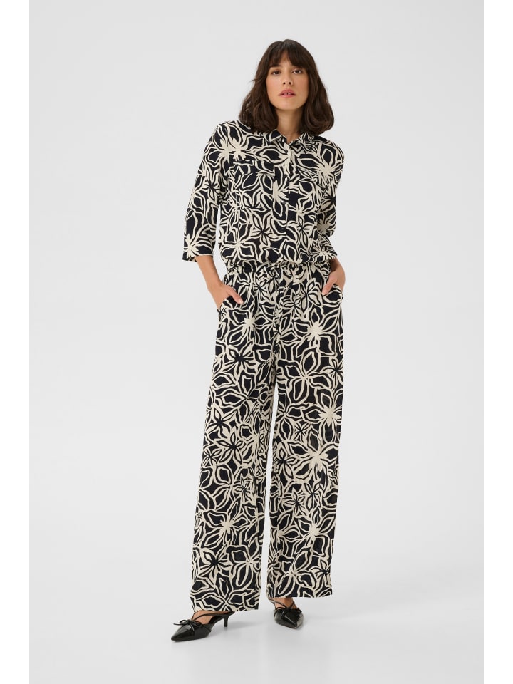 Kaffe Overall KAsanne in Black / Light Beige Flower günstig kaufen