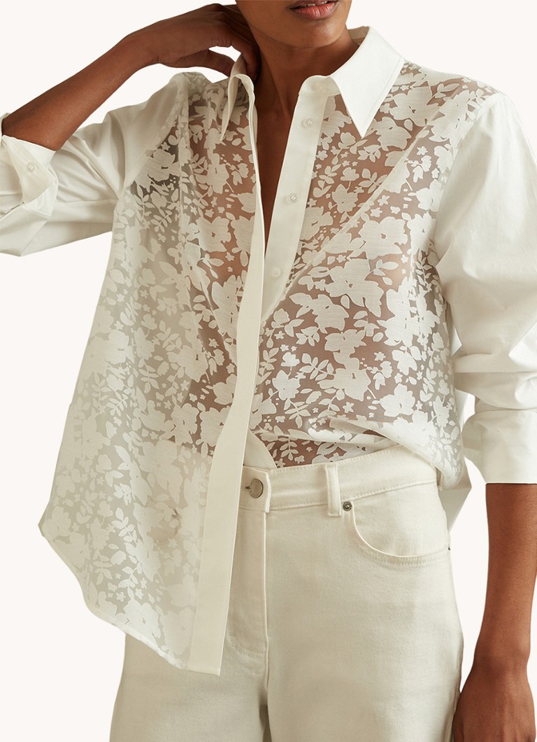 Camicetta semitrasparente con stampa floreale di Reiss Delaney