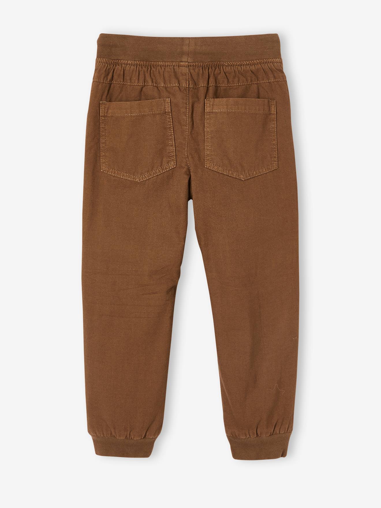Pantalon style jogger doublé polaire garçon facile à enfiler encre